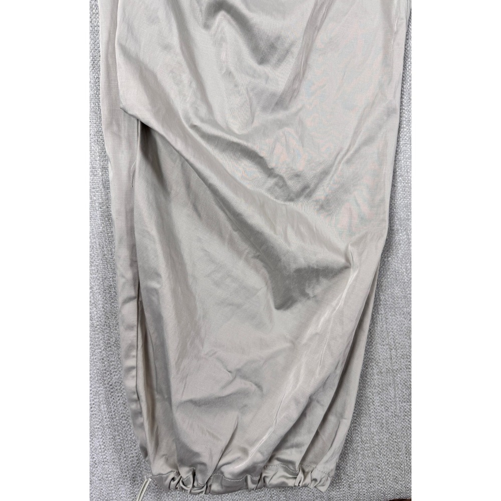Zara Woman Shiny Satin Cargo Jogger Pants Gray/Silver Large 4-Pocket Utility - Picture 4 of 10